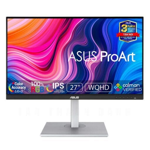 ASUS ProArt PA278CV Professional Monitor - 27 inch, WQHD, IPS, 100% sRGB, Color Accuracy ΔE < 2, USB-C, DisplayPort Daisy-chaining