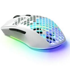 SteelSeries Aerox 3 Wireless Snow Ultra Lightweight Gaming Mouse - White, RGB, Honeycomb Shell, 2.4GHz, Bluetooth 5.0