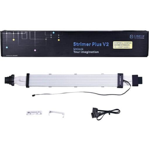 Lian Li Strimer Plus V2 12VHPWR - PW16-8PV2 -12+4-PIN to 12+4-PIN, 8 light guides, 108 LEDs