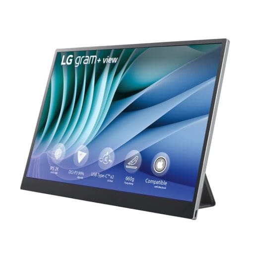LG Gram View 2023 16MR70.ASDA5 Portable Monitor - Silver, 16 inch 16:10 WQXGA (2560x1600), IPS 60Hz, USB-C, non OS