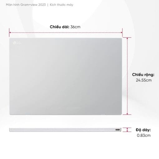 LG Gram View 2023 16MR70.ASDA5 Portable Monitor - Silver, 16 inch 16:10 WQXGA (2560x1600), IPS 60Hz, USB-C, non OS