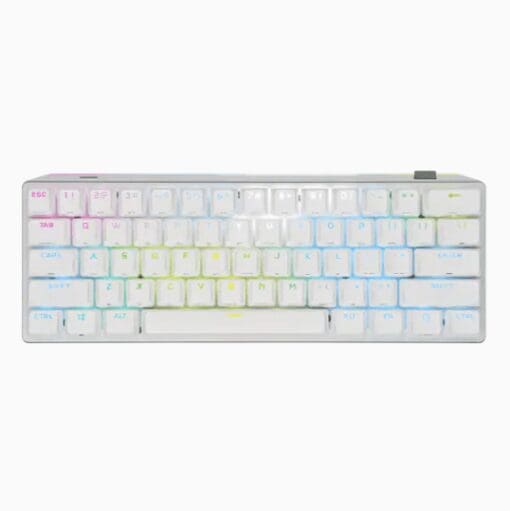 CORSAIR K70 Pro Mini Wireless Gaming Keyboard - White - Hot Swappable, RGB, 60% layout