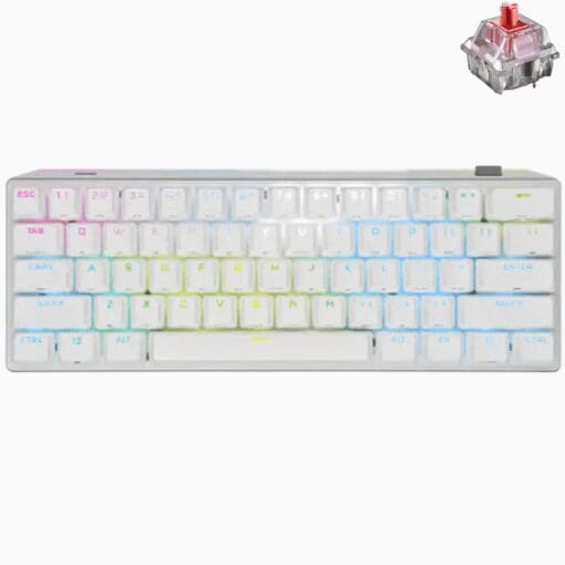 CORSAIR K70 Pro Mini Wireless Gaming Keyboard - White - Hot Swappable, RGB, 60% layout