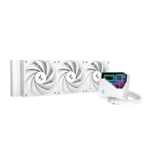 Deepcool LT720 AIO Liquid CPU Cooler - White, 360mm Radiator, ARGB Chain Fans 2250RPM, 4th Gen water pump, AM5-LGA1700 compatible