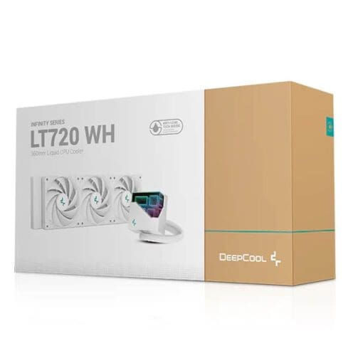 Deepcool LT720 AIO Liquid CPU Cooler - White, 360mm Radiator, ARGB Chain Fans 2250RPM, 4th Gen water pump, AM5-LGA1700 compatible