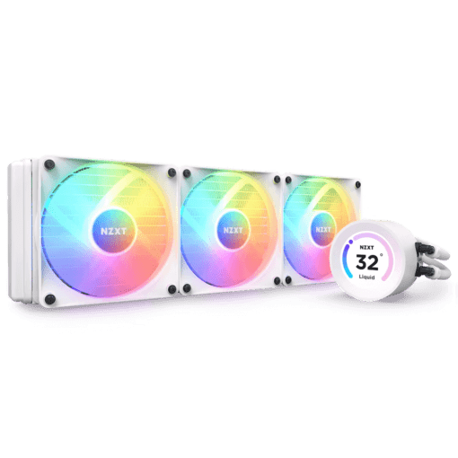 NZXT Kraken Elite 360 RGB White (2023) AIO Liquid CPU Cooler - 2,36" LCD Display, 360mm radiator, 3x F120 RGB Core Fans