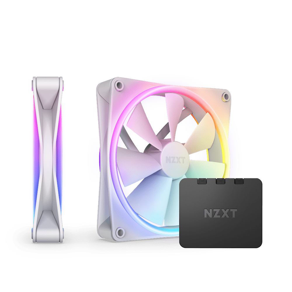 NZXT F140 RGB DUO Twin Pack White (RF-D14DF-W1) Fan - Mattle White, 2x 140mm RGB fans & Controller 38 F140 RGB DUO Twin Pack White TTD Product 1