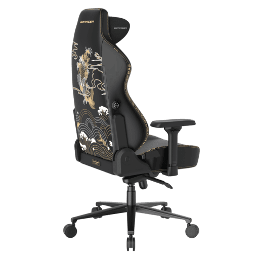 DXRacer Craft Pro Koi Fish Black (GC/LCF23LTA/KOI) Special Edition Gaming Chair - 4D Armrest, 135-Degree Recline, Cooling Gel Foam Pillow, Pull-Out Footrest