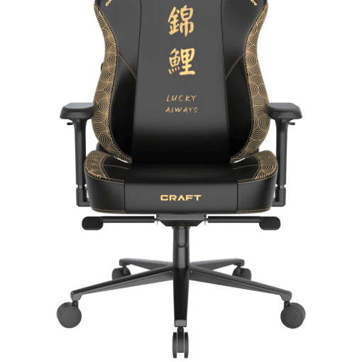 DXRacer Craft Pro Koi Fish Black (GC/LCF23LTA/KOI) Special Edition Gaming Chair - 4D Armrest, 135-Degree Recline, Cooling Gel Foam Pillow, Pull-Out Footrest