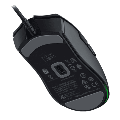 Razer Cobra Black Gaming Mouse - 58g Lightweight Design, Precise 8500 DPI Optical Sensor, Chroma RGB Lighting with Underglow, Gen-3 Optical Switches, 100% PTFE Mouse Feet, Speedflex Cable