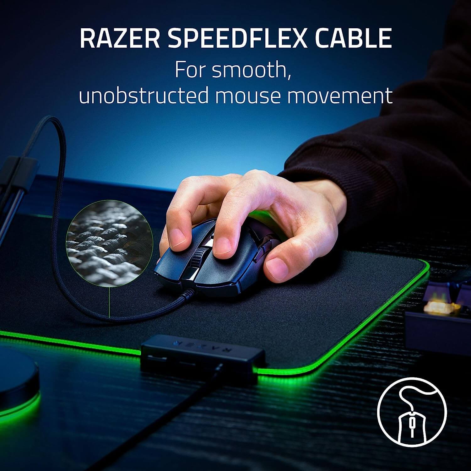 Razer Cobra Black Gaming Mouse - 58g Lightweight Design, Precise 8500 DPI Optical Sensor, Chroma RGB Lighting with Underglow, Gen-3 Optical Switches, 100% PTFE Mouse Feet, Speedflex Cable 25 Razer Cobra Wired Gaming Mouse TTD page mobile 4
