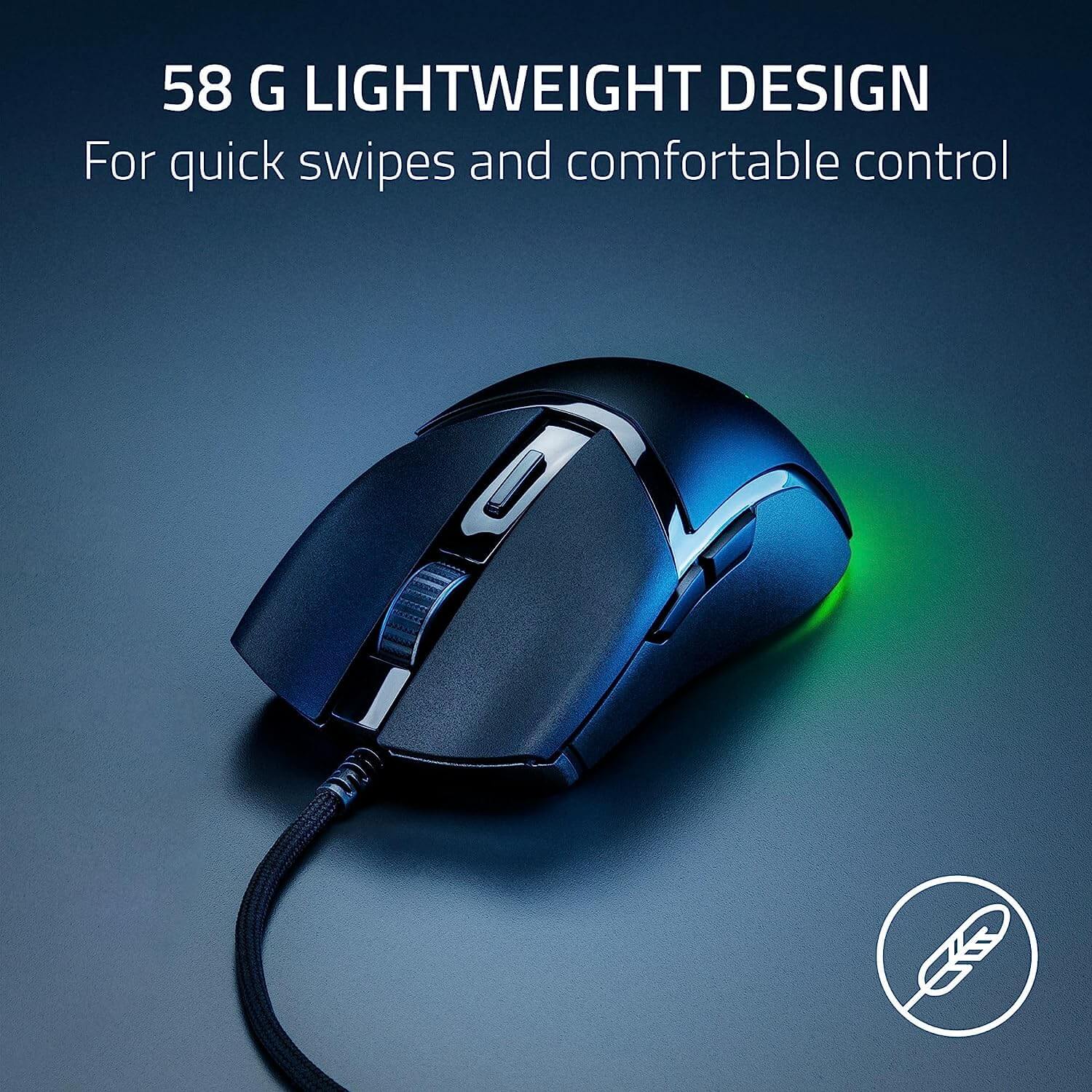 Razer Cobra Black Gaming Mouse - 58g Lightweight Design, Precise 8500 DPI Optical Sensor, Chroma RGB Lighting with Underglow, Gen-3 Optical Switches, 100% PTFE Mouse Feet, Speedflex Cable 20 Razer Cobra Wired Gaming Mouse TTD page mobile 5