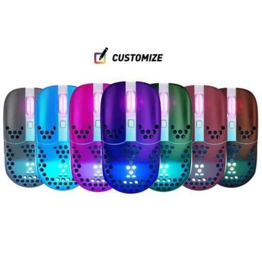 CHERRY Xtrfy MZ1 RGB Wireless Ultra-light Gaming Mouse (Designed by Rocket Jump Ninja) - 2.4 GHz lag-free, Modular shell, 62g