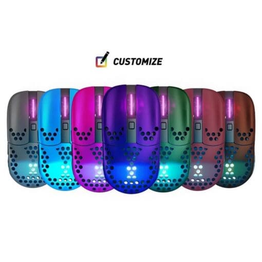 CHERRY Xtrfy MZ1 RGB Wireless Ultra-light Gaming Mouse (Designed by Rocket Jump Ninja) - 2.4 GHz lag-free, Modular shell, 62g