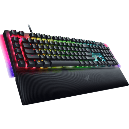 Razer BlackWidow V4 Gaming Mechanical Keyboard with Magnetic Wrist Rest - Black, Full Size Wired, Chroma RGB, Razer Switch