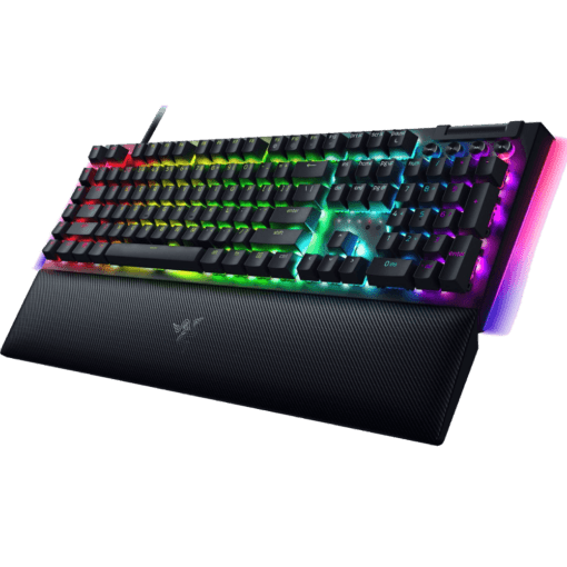 Razer BlackWidow V4 Gaming Mechanical Keyboard with Magnetic Wrist Rest - Black, Full Size Wired, Chroma RGB, Razer Switch