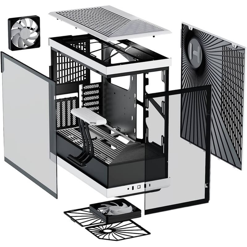 Hyte Y40 Black White S-Tier Aesthetic Case - PCIE 4.0 Riser Cable, 2x 120mm fans included 20 Hyte Y40 S Tier Aesthetic Case Black White 6