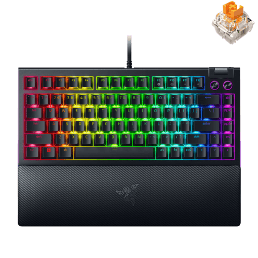 Razer BlackWidow V4 75% Black Tactile Gaming Mechanical Keyboard - Razer™ Orange Tactile Mechanical switches Gen-3