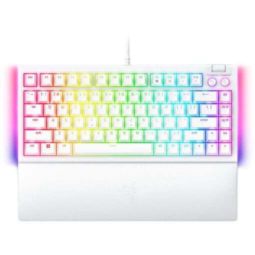 Razer BlackWidow V4 75% White Tactile Gaming Mechanical Keyboard - Razer™ Orange Tactile Mechanical switches Gen-3