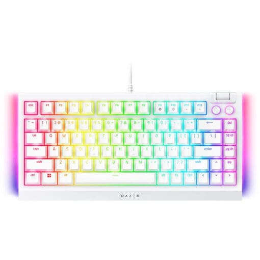 Razer BlackWidow V4 75% White Tactile Gaming Mechanical Keyboard - Razer™ Orange Tactile Mechanical switches Gen-3