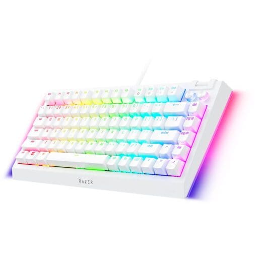 Razer BlackWidow V4 75% White Tactile Gaming Mechanical Keyboard - Razer™ Orange Tactile Mechanical switches Gen-3