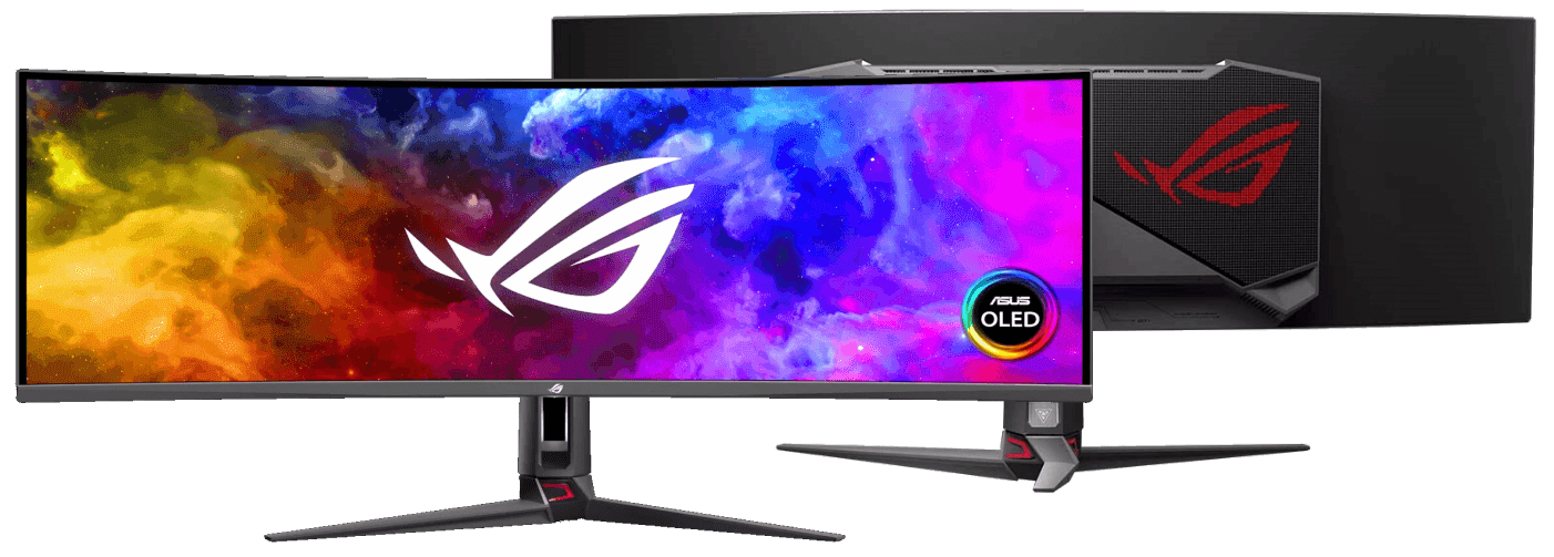 ASUS ROG Swift OLED PG42UQ OLED Gaming Monitor - 42 inch 4K (5120 x 1440), 138Hz (overclocked), 0.1 ms (GTG), G-SYNC® compatible. 98% DCI-P3, true 10-bit, HDMI® 2.1, Remote Control 75 ASUS ROG Swift OLED PG49WCD 04