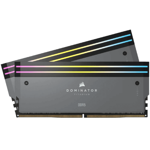 CORSAIR Dominator Titanium RGB Grey 64GB (AMD Expo) Memory Kit - Grey, 64GB (2x32GB) 6000MHz CL30 (CMP64GX5M2B6000Z30)