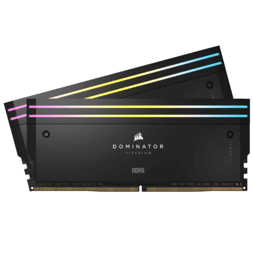 CORSAIR Dominator Titanium RGB 64GB Memory Kit - Black, 64GB (2x32GB) 6600MHz CL32 (CMP64GX5M2X6600C32)