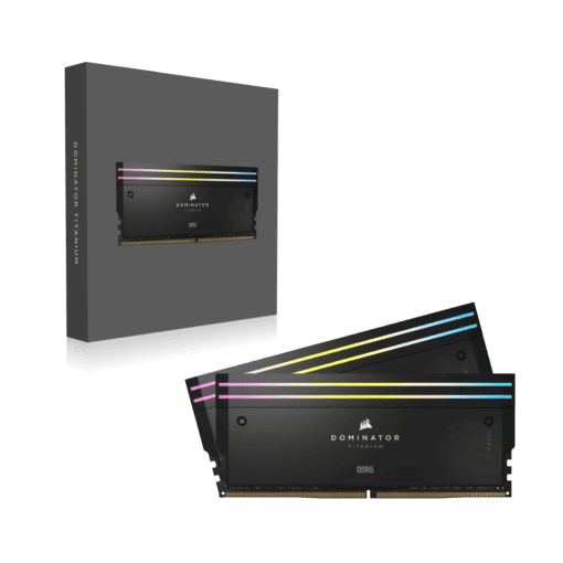 CORSAIR Dominator Titanium RGB 64GB Memory Kit - Black, 64GB (2x32GB) 6600MHz CL32 (CMP64GX5M2X6600C32)