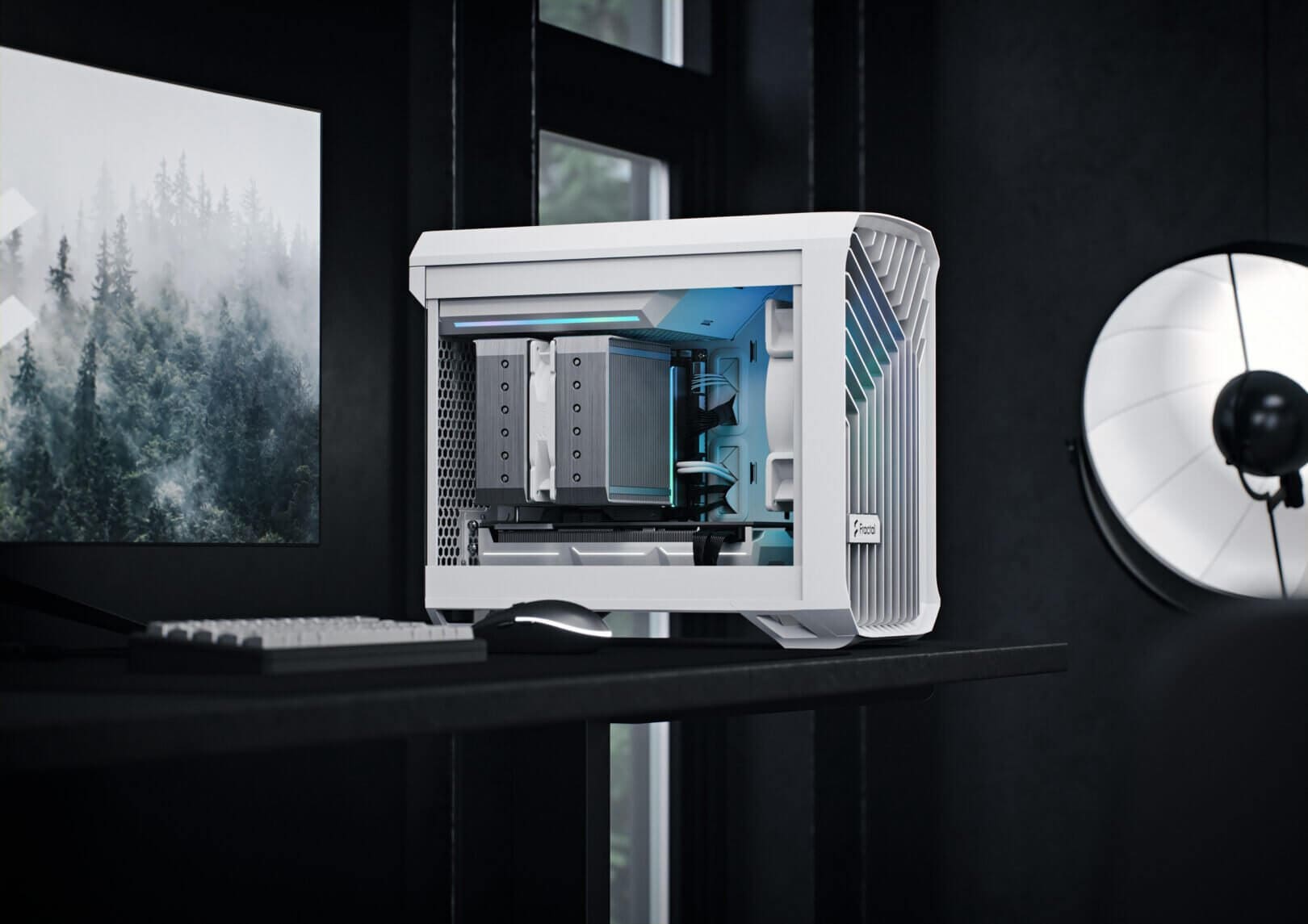 Fractal Design Torrent Nano RGB White TG Clear Tint mITX Airflow Mini Tower PC Gaming Case - Clear Tint Tempered Glass Side Panels 54 Torrent Nano White RGB KV 2 1620x1145 1