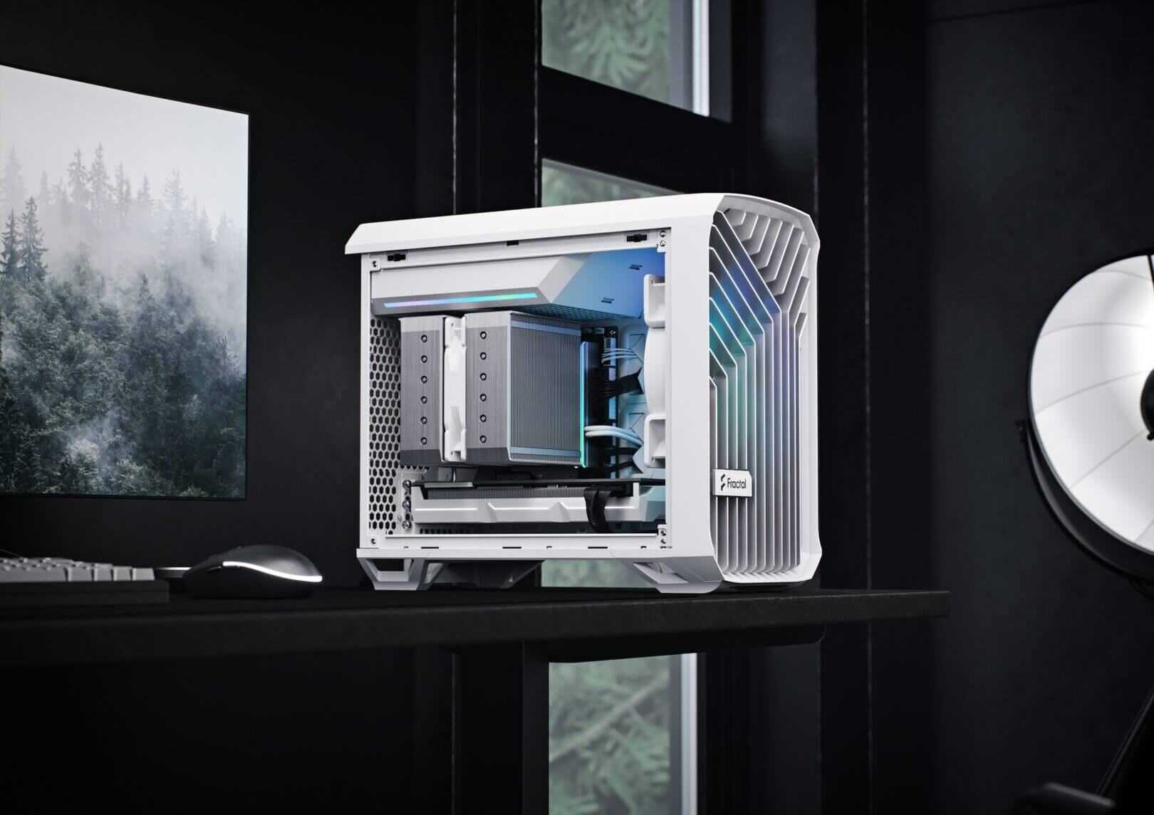 Fractal Design Torrent Nano RGB White TG Clear Tint mITX Airflow Mini Tower PC Gaming Case - Clear Tint Tempered Glass Side Panels 50 Torrent Nano White RGB Streamlined Inside And Out 1620x1145 1
