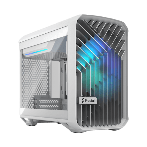 Fractal Design Torrent Nano RGB White TG Clear Tint mITX Airflow Mini Tower PC Gaming Case - Clear Tint Tempered Glass Side Panels