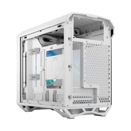 Fractal Design Torrent Nano RGB White TG Clear Tint mITX Airflow Mini Tower PC Gaming Case - Clear Tint Tempered Glass Side Panels