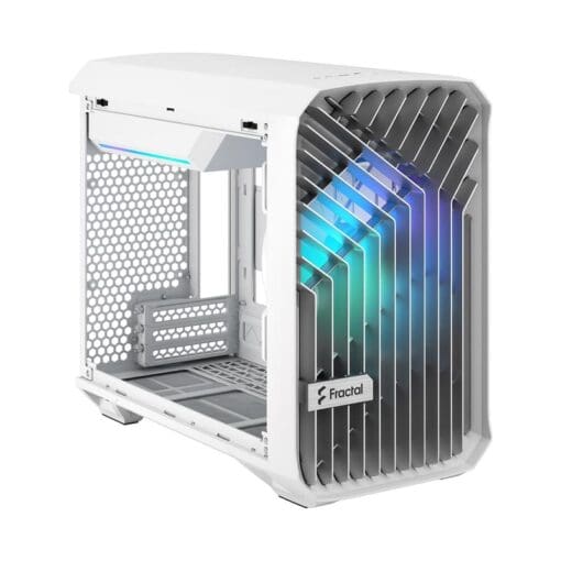 Fractal Design Torrent Nano RGB White TG Clear Tint mITX Airflow Mini Tower PC Gaming Case - Clear Tint Tempered Glass Side Panels