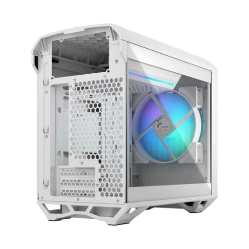 Fractal Design Torrent Nano RGB White TG Clear Tint mITX Airflow Mini Tower PC Gaming Case - Clear Tint Tempered Glass Side Panels