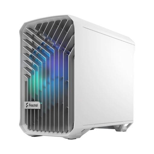 Fractal Design Torrent Nano RGB White TG Clear Tint mITX Airflow Mini Tower PC Gaming Case - Clear Tint Tempered Glass Side Panels