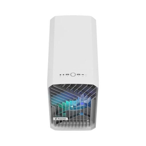 Fractal Design Torrent Nano RGB White TG Clear Tint mITX Airflow Mini Tower PC Gaming Case - Clear Tint Tempered Glass Side Panels
