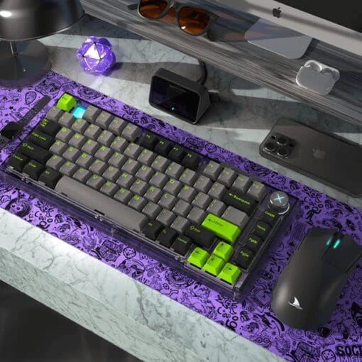 Darmoshark TOP75 Trio-mode Wireless Gaming Mechanical Keyboard - 75%, All key hot-plugging, TTC Shark Switch, Dynamic RGB Lighting, Custom Knob, TFT Custom Screen