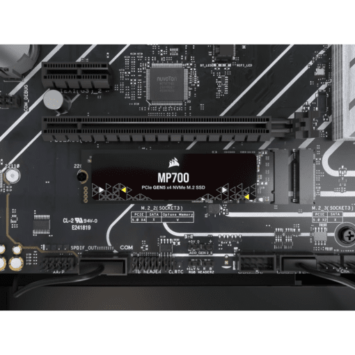 CORSAIR MP700 1TB PCIe 5.0 (Gen 5) x4 NVMe M.2 SSD - High-Density TLC NAND, Aluminum Heatsink, DirectStorage Compatible, Up to 10,000MB/sec