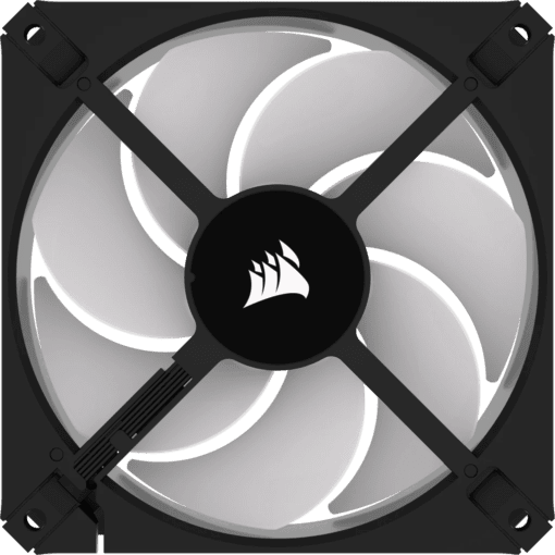 CORSAIR iCUE AR120 Digital RGB Single Pack Black Fan (CO-9050166-WW) - 1x iCUE to ARGB Adapter Cable included, 1x120mm 1850RPM Static Pressure RGB Fan
