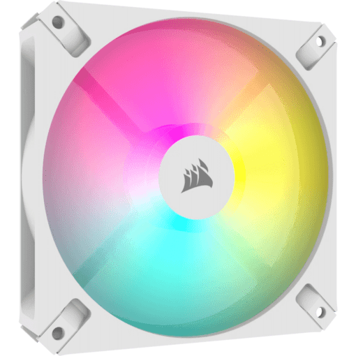 CORSAIR iCUE AR120 Digital RGB Triple Pack White Fan (CO-9050169-WW) - 1x iCUE to ARGB Adapter Cable included, 3x120mm 1850RPM Static Pressure RGB Fan