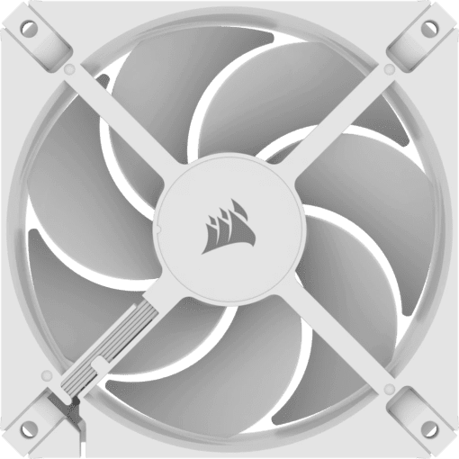 CORSAIR iCUE AR120 Digital RGB Single Pack White Fan (CO-9050168-WW) - 1x iCUE to ARGB Adapter Cable included, 1x120mm 1850RPM Static Pressure RGB Fan