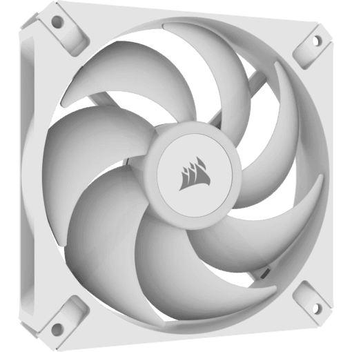 CORSAIR iCUE AR120 Digital RGB Single Pack White Fan (CO-9050168-WW) - 1x iCUE to ARGB Adapter Cable included, 1x120mm 1850RPM Static Pressure RGB Fan