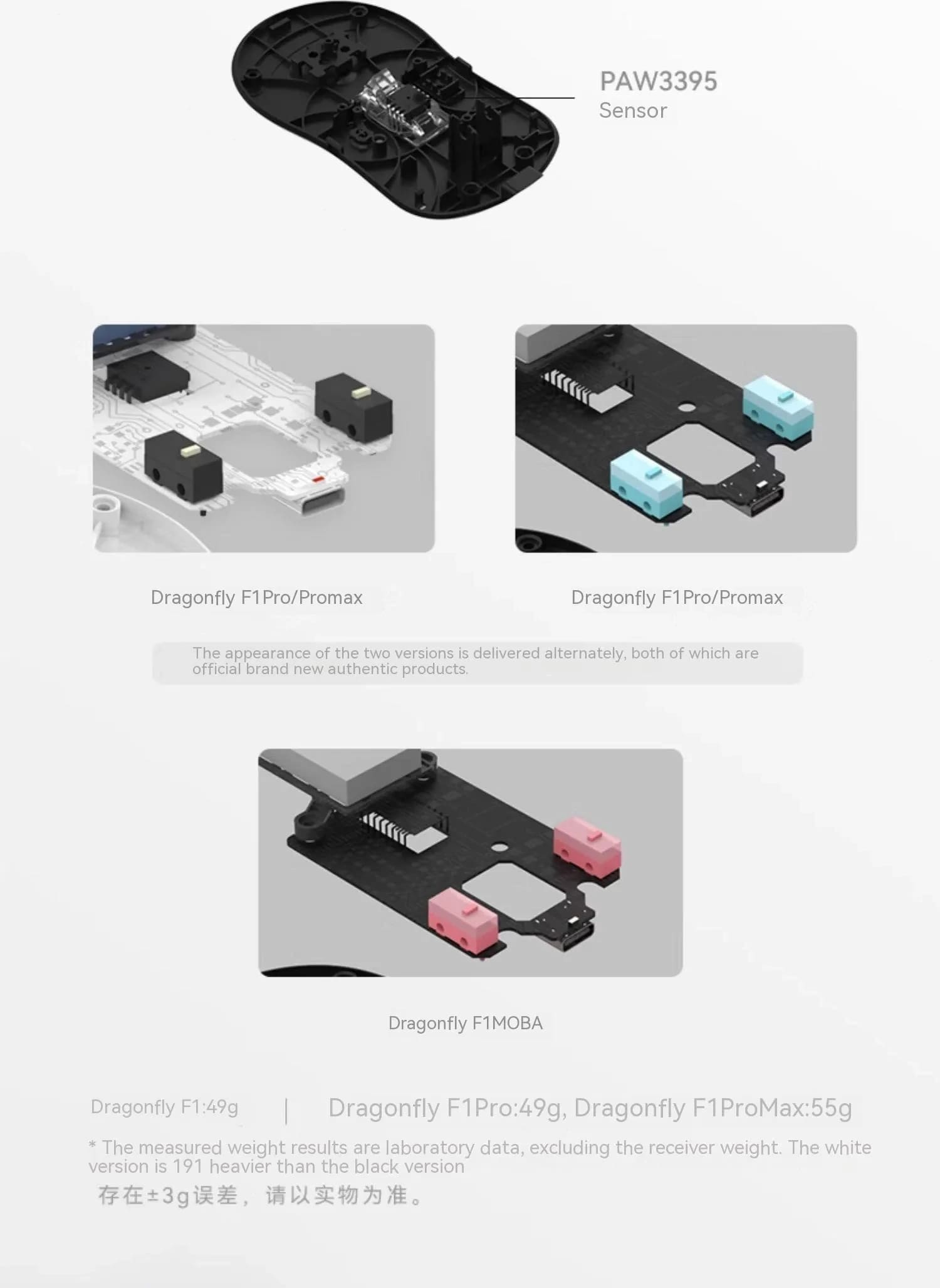 VGN Dragonfly F1 Moba Gaming Mouse - Lightweight 55g, 3 modes, PAW3395, Huano mouse wheel, Smart Speed, 4000Hz Polling rate 41 VGN Dragon Fly page mobile 4