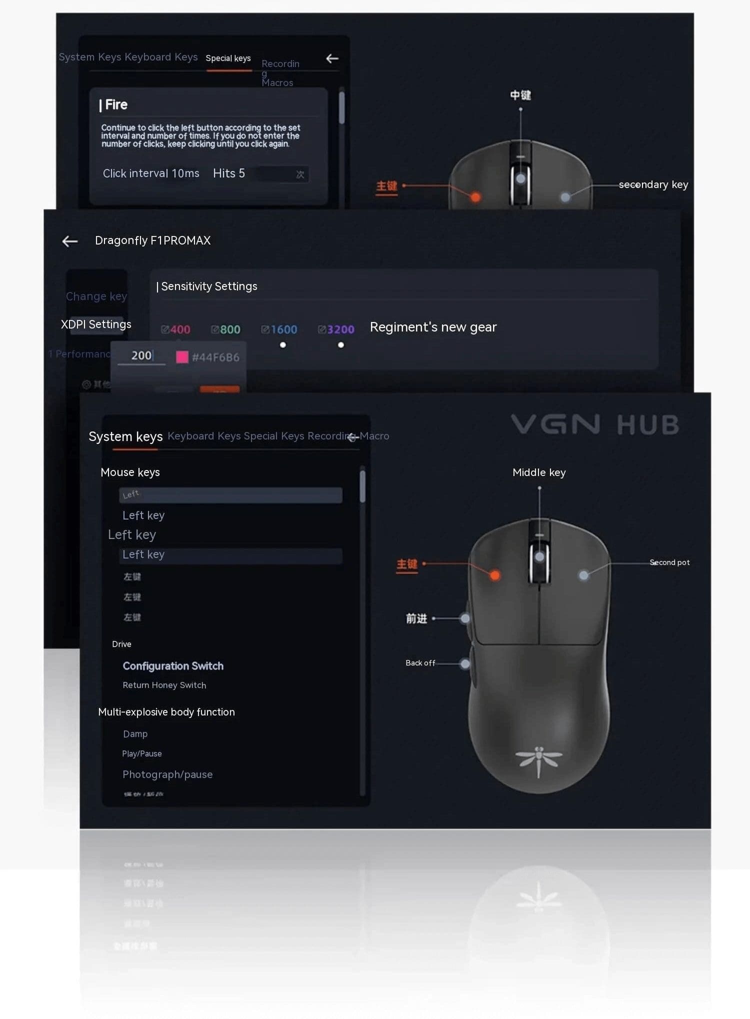 VGN Dragonfly F1 Moba Gaming Mouse - Lightweight 55g, 3 modes, PAW3395, Huano mouse wheel, Smart Speed, 4000Hz Polling rate 36 VGN Dragon Fly page pc 16