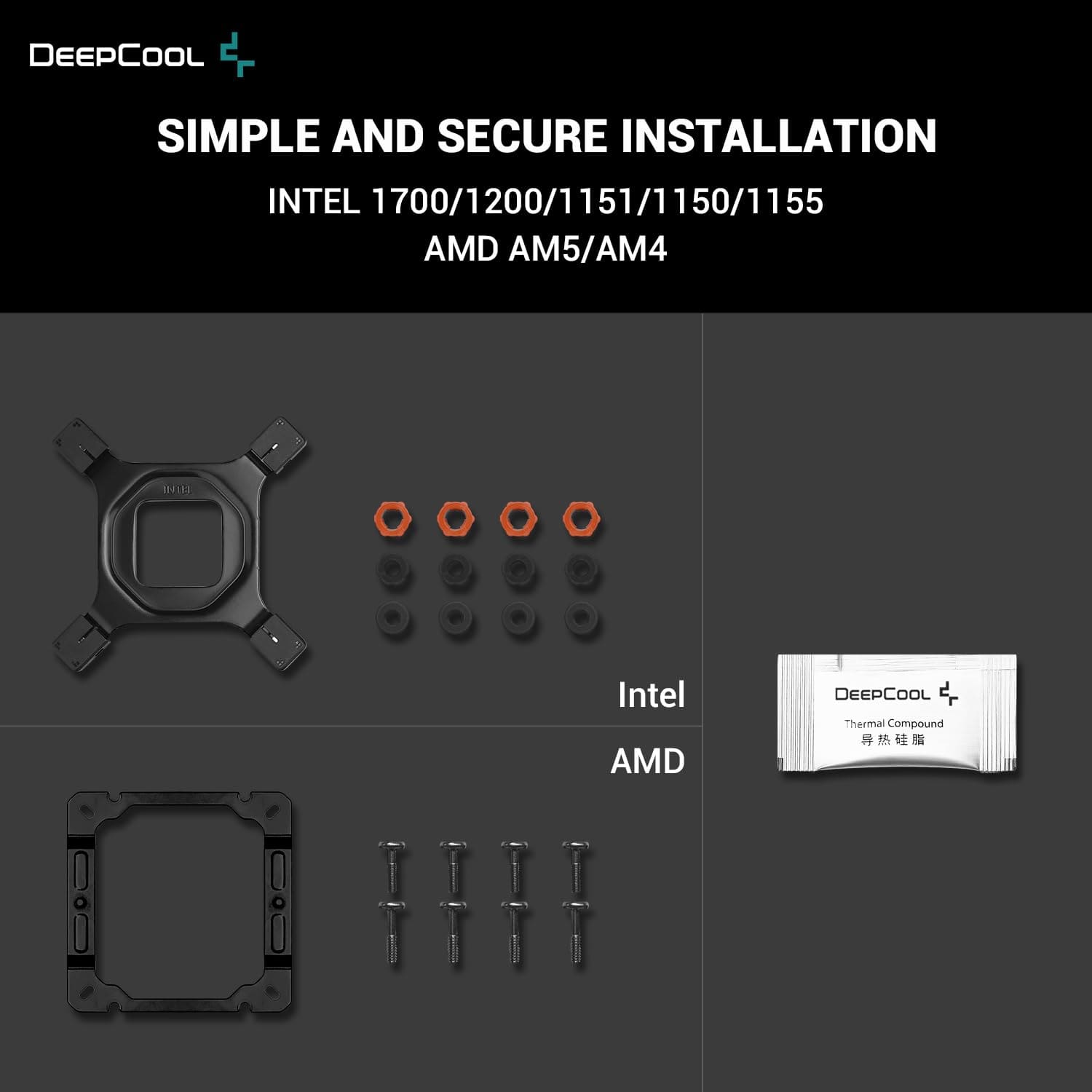 DEEPCOOL AK500S DIGITAL Black CPU Air Cooler - Single Tower, Real-Time CPU Status Screen, 5 Offset Copper Heat Pipes, All Black Design 33 DeepCool AK500S Digital Display CPU Cooler page mb 5