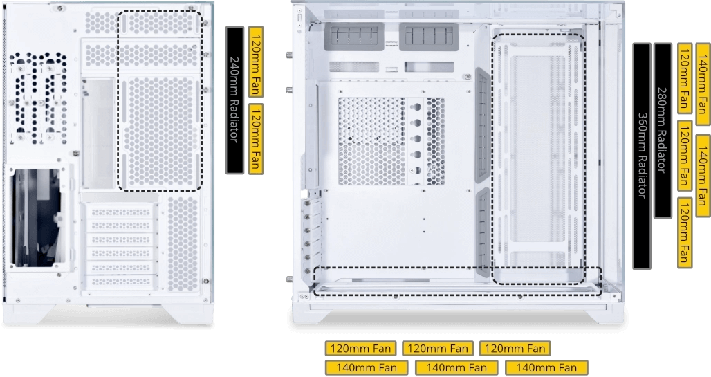 Lian Li O11 Vision Chrome Case - Aluminum, Steel, Tempered Glass ATX Mid Tower 60 O11 Vision 23a