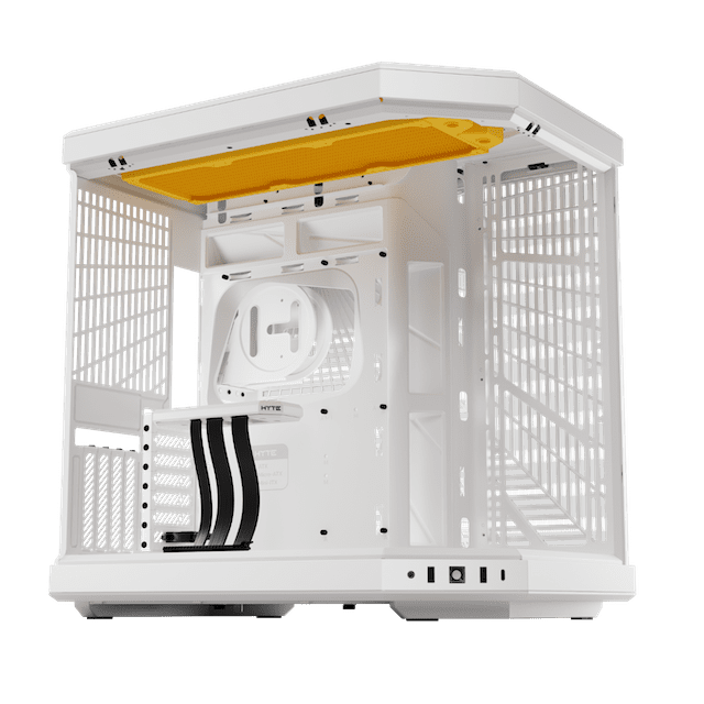 Hyte Y70 Touch Red Dual Chamber Modern Aesthetic Case - Black/Red Mid-Tower ATX size, 14.1" Integrated Touchscreen, Massive 4 Slot Vertical Graphics, Included Luxury PCIE 4.0 Riser Cable 28 cool1