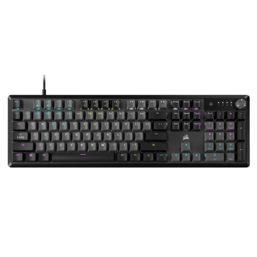 CORSAIR K70 CORE RGB Mechanical Gaming Keyboard - Black, Full-size RGB, PreLub MLX Red Linear Switches, Sound Dampening, Media Control Dial, iCUE Compatible, QWERTY NA