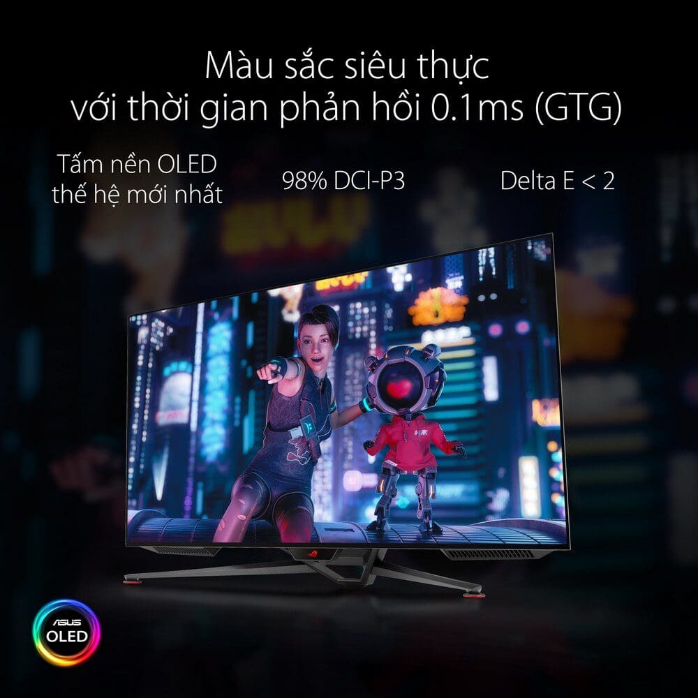 ASUS ROG Swift OLED PG42UQ OLED Gaming Monitor - 42 inch 4K (5120 x 1440), 138Hz (overclocked), 0.1 ms (GTG), G-SYNC® compatible. 98% DCI-P3, true 10-bit, HDMI® 2.1, Remote Control 76 PG42UQ.PT01